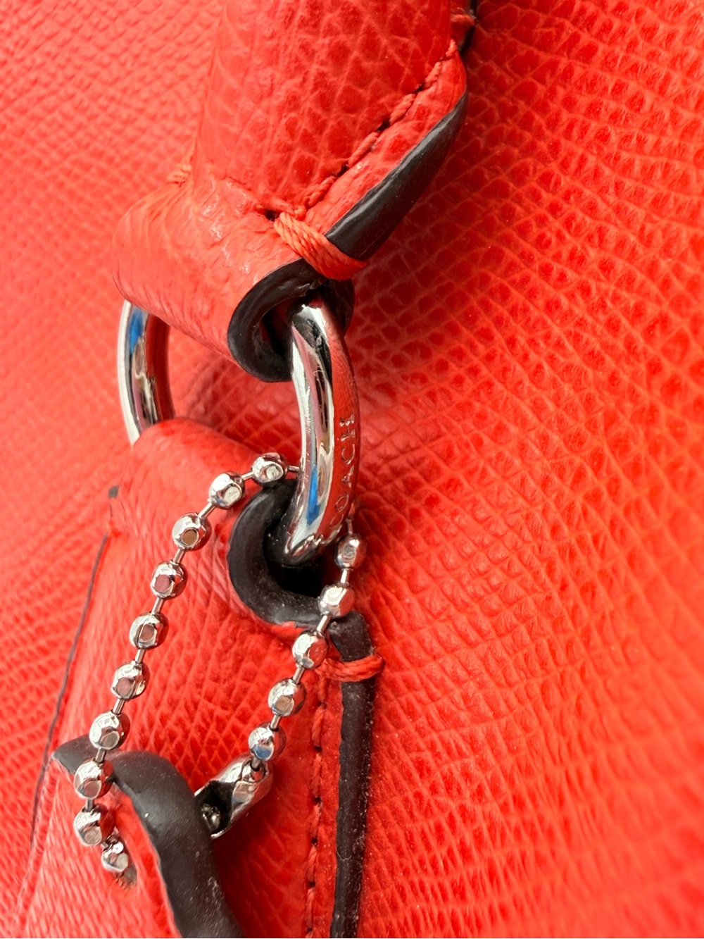 COACH Mini Bennett Satchel Coral Crossgrain Leather Bag Crossbody Purse - Picture 9 of 10